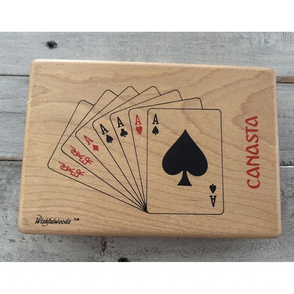 Wishfulwoods‎ Maple Box Vintage  Playing Cards ~ 2 Full Desks w/Jokers